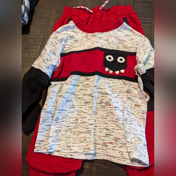 Boys Wonder Nation Monster Long Sleeve and Sweatpants 3T Red Matching Set - Picture 2 of 2